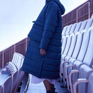 Stylish Henrik Vibskov Navy Blue Apollo Coat oversized